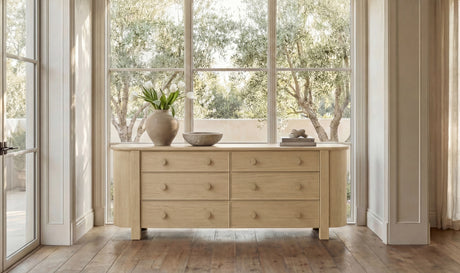 Loren 6 Drawer Dresser Natural by Moe's Home at Eve Furniture