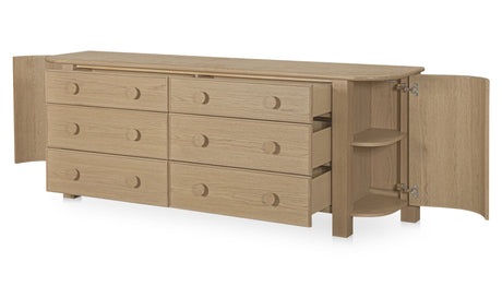 Loren 6 Drawer Dresser Natural by Moe's Home at Eve Furniture