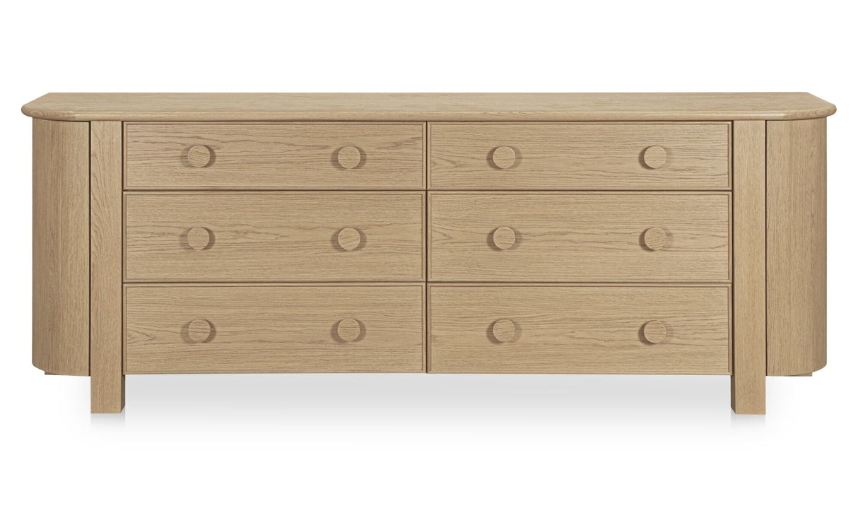 Loren 6 Drawer Dresser Natural by Moe's Home at Eve Furniture
