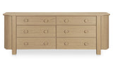 Loren 6 Drawer Dresser Natural by Moe's Home at Eve Furniture