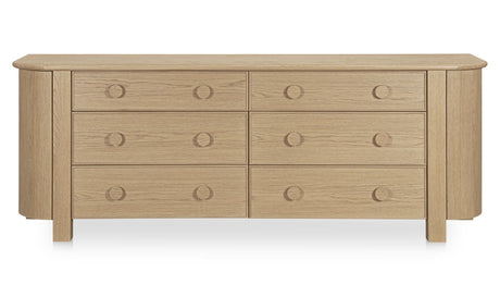Loren 6 Drawer Dresser Natural by Moe's Home at Eve Furniture