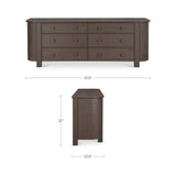 Loren Dark Brown 6 Drawer Dresser by Moe's Home at Eve Furniture