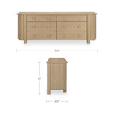 Loren Natural 6 Drawer Dresser by Moe's Home at Eve Furniture