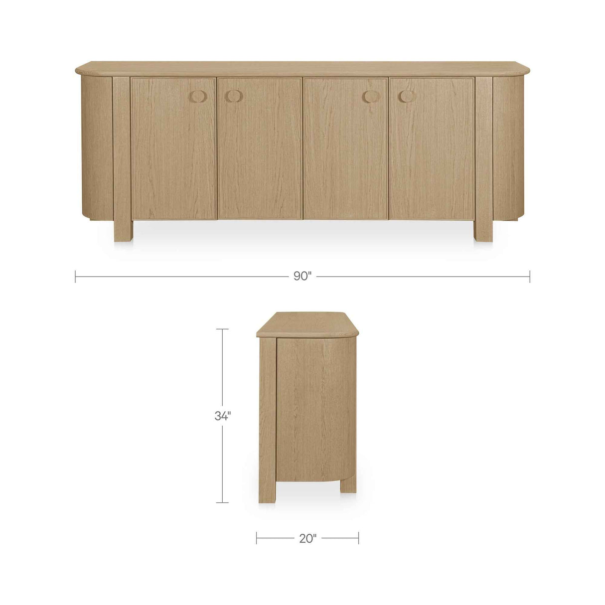 Loren Natural Sideboard by Moe's Home at Eve Furniture