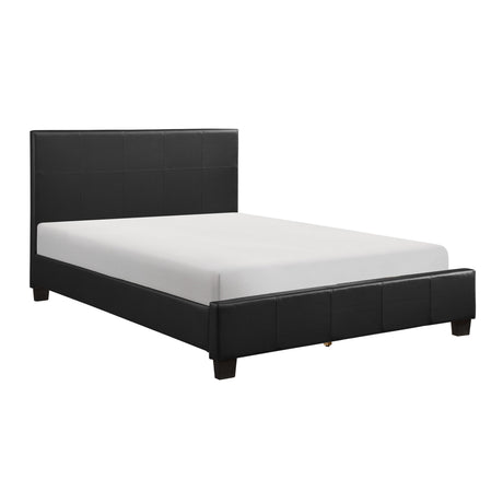 Lorenzi Black California King Upholstered Platform Bed by Homelegance at Eve Furniture