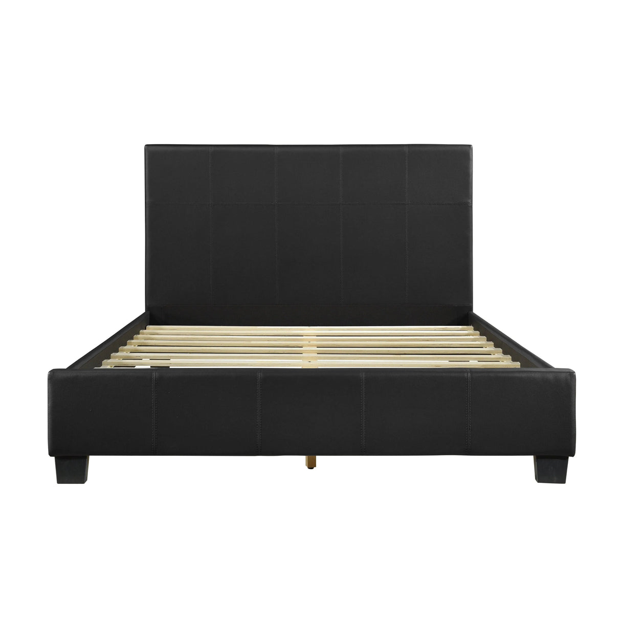 Lorenzi Black Queen Upholstered Platform Bed by Homelegance at Eve Furniture