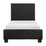 Lorenzi Black Twin Upholstered Platform Bed by Homelegance at Eve Furniture