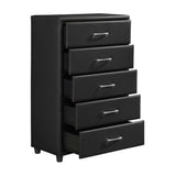 Lorenzi Black Upholstered Platform Bedroom Set by Homelegance at Eve Furniture