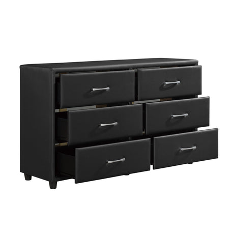 Lorenzi Black Upholstered Platform Bedroom Set by Homelegance at Eve Furniture