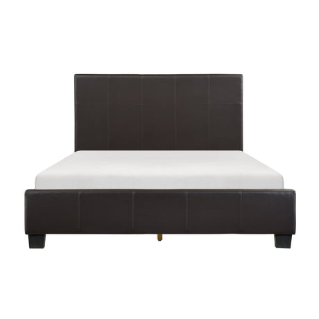 Lorenzi Dark Brown California King Upholstered Platform Bed by Homelegance at Eve Furniture
