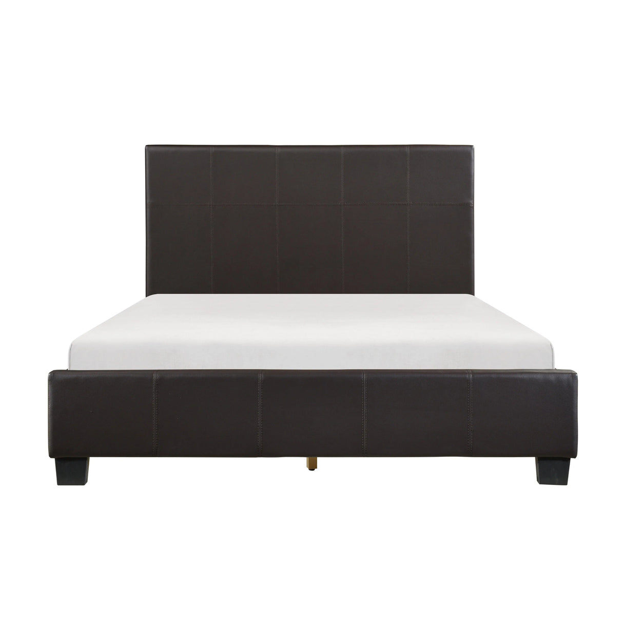Lorenzi Dark Brown Queen Upholstered Platform Bed by Homelegance at Eve Furniture