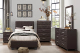 Lorenzi Dark Brown Twin Upholstered Platform Bed by Homelegance at Eve Furniture