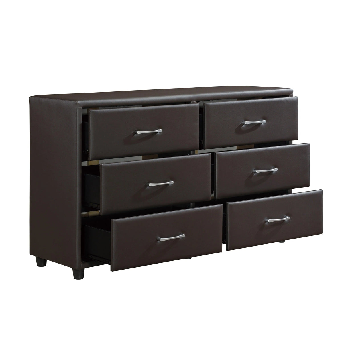 Lorenzi Dark Brown Upholstered Platform Bedroom Set by Homelegance at Eve Furniture