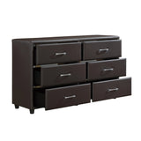 Lorenzi Dark Brown Upholstered Platform Bedroom Set by Homelegance at Eve Furniture