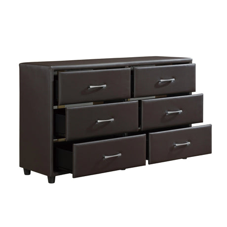 Lorenzi Dark Brown Upholstered Platform Bedroom Set by Homelegance at Eve Furniture