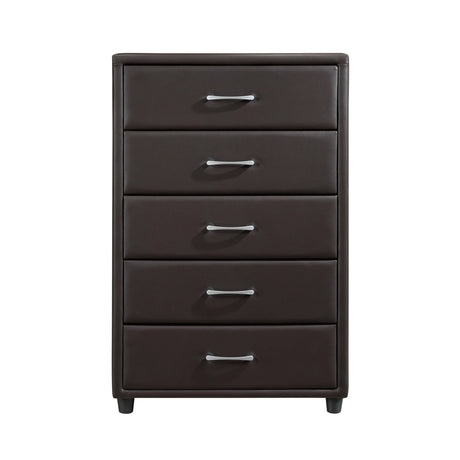 Lorenzi Dark Brown Upholstered Platform Bedroom Set by Homelegance at Eve Furniture