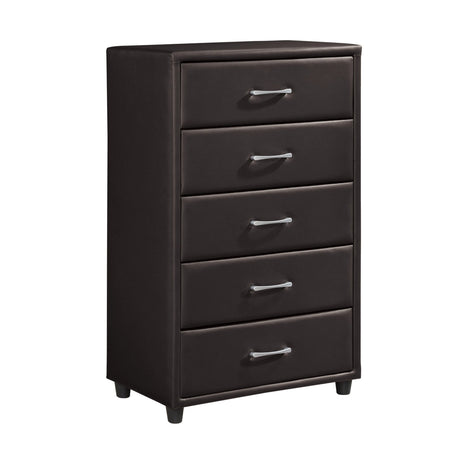 Lorenzi Dark Brown Upholstered Platform Bedroom Set by Homelegance at Eve Furniture