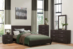 Lorenzi Dark Brown Upholstered Platform Bedroom Set by Homelegance at Eve Furniture