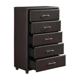 Lorenzi Dark Brown Upholstered Platform Youth Bedroom Set by Homelegance at Eve Furniture