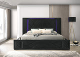 Lorenzo Black King Platform Bed by Happy Homes at Eve Furniture