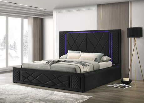 Lorenzo Black King Platform Bed by Happy Homes at Eve Furniture