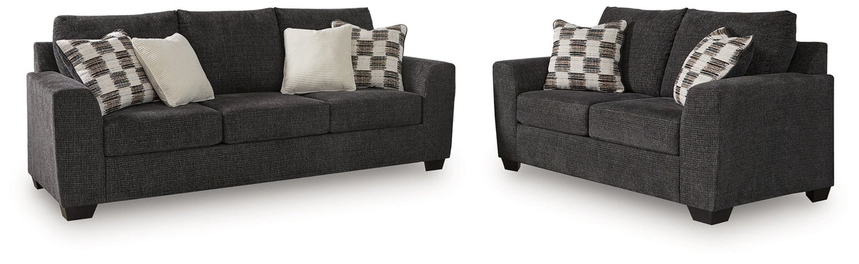 Loreo Ebony Sofa and Loveseat by Ashley at Eve Furniture