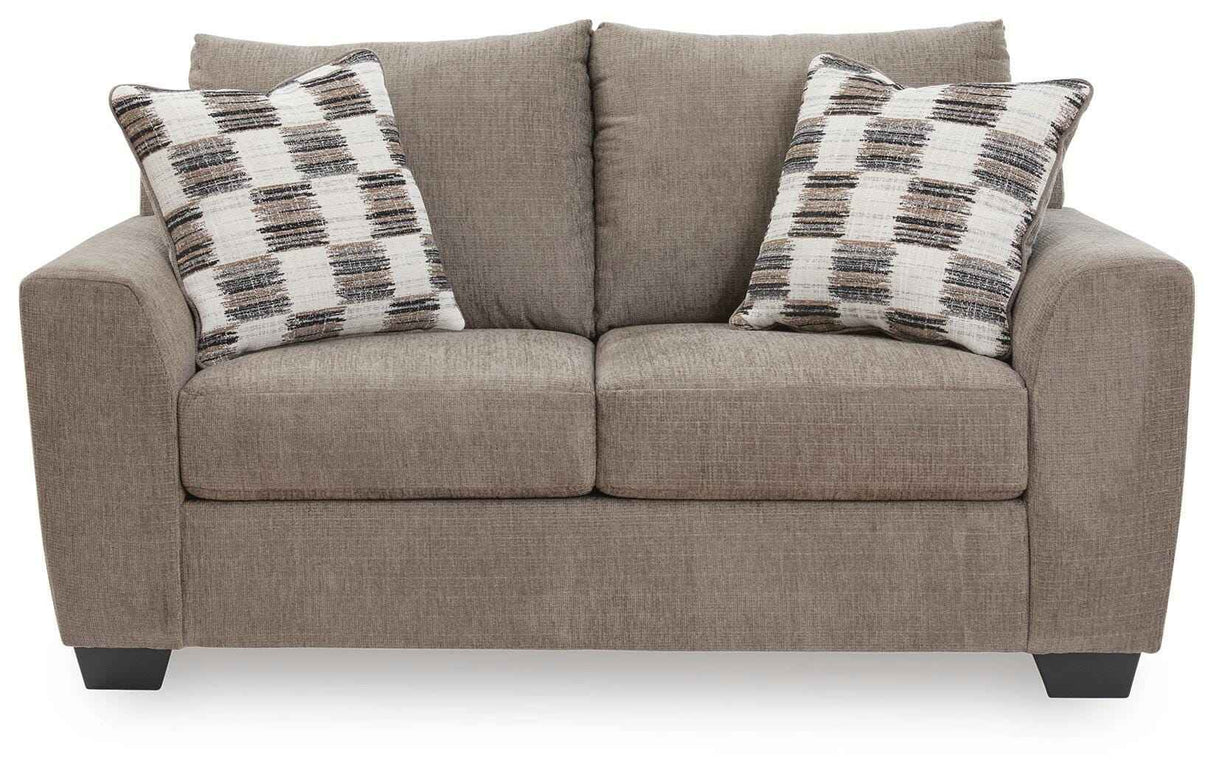 Loreo Truffle Loveseat by Ashley at Eve Furniture