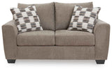Loreo Truffle Loveseat by Ashley at Eve Furniture