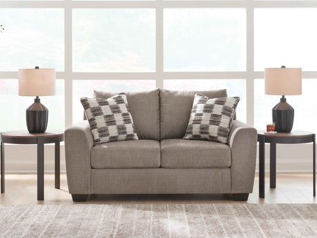 Loreo Truffle Loveseat by Ashley at Eve Furniture