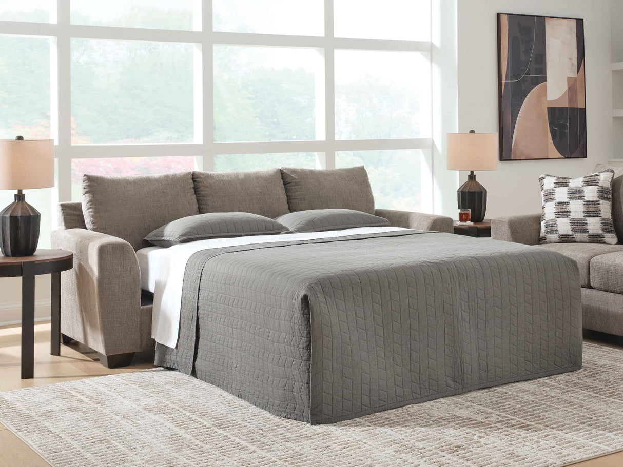 Loreo Truffle Queen Sofa Sleeper by Ashley at Eve Furniture