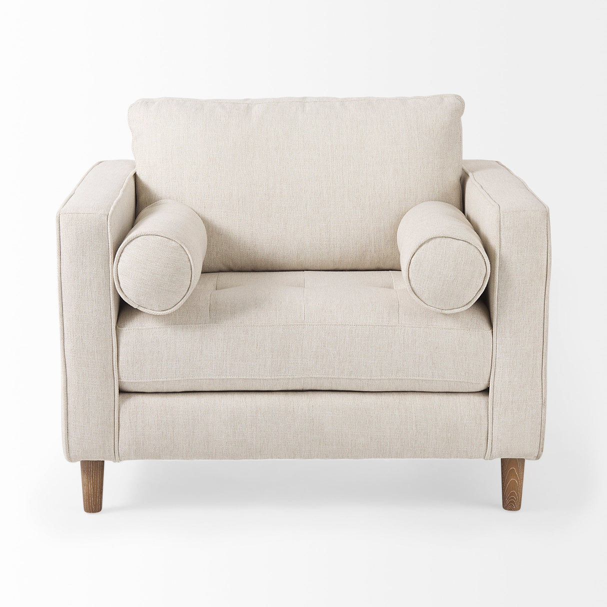 Loretta Cream Fabric Chair W/ Two Bolster Cushions by Mercana at Eve Furniture
