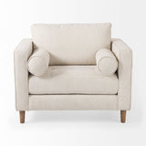 Loretta Cream Fabric Chair W/ Two Bolster Cushions by Mercana at Eve Furniture