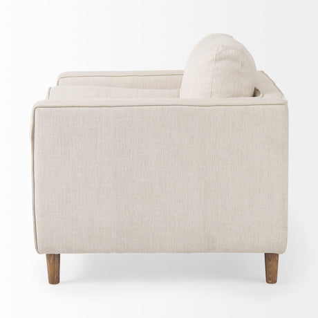 Loretta Cream Fabric Chair W/ Two Bolster Cushions by Mercana at Eve Furniture