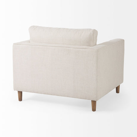 Loretta Cream Fabric Chair W/ Two Bolster Cushions by Mercana at Eve Furniture