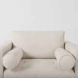 Loretta Cream Fabric Chair W/ Two Bolster Cushions by Mercana at Eve Furniture