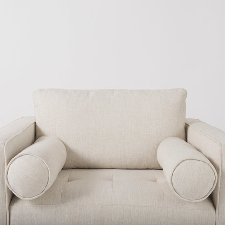 Loretta Cream Fabric Chair W/ Two Bolster Cushions by Mercana at Eve Furniture