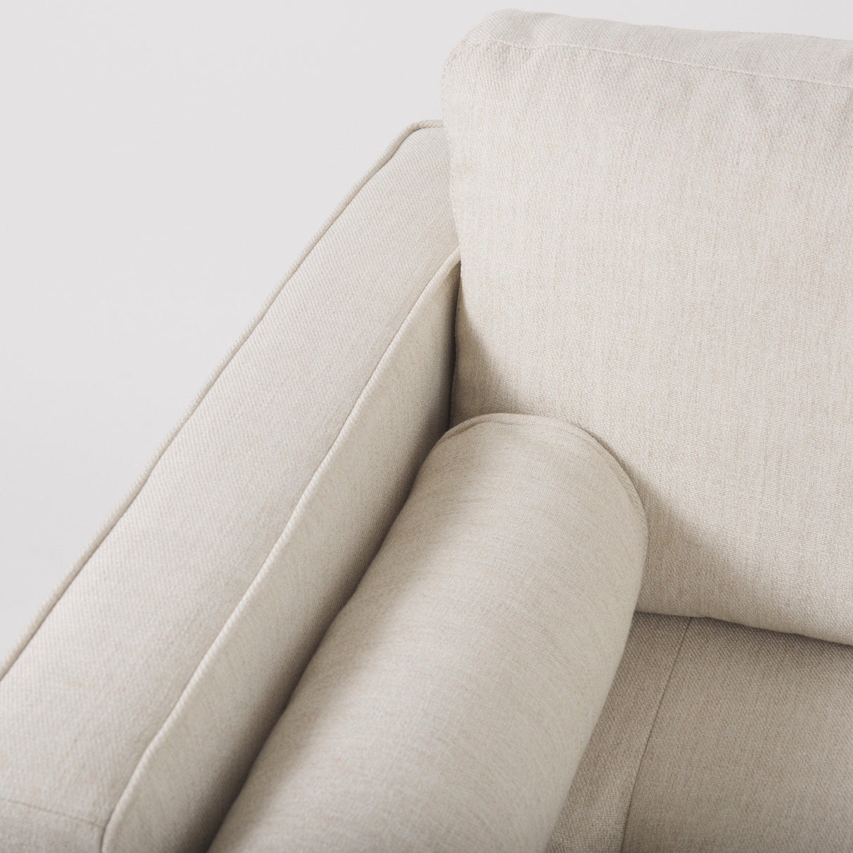 Loretta Cream Fabric Chair W/ Two Bolster Cushions by Mercana at Eve Furniture
