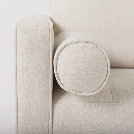 Loretta Cream Fabric Chair W/ Two Bolster Cushions by Mercana at Eve Furniture
