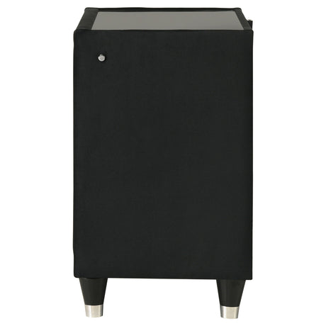 Lorient Black 2-drawer LED Nightstand with USB by Coaster at Eve Furniture