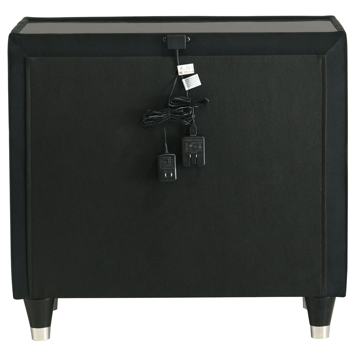 Lorient Black 2-drawer LED Nightstand with USB by Coaster at Eve Furniture
