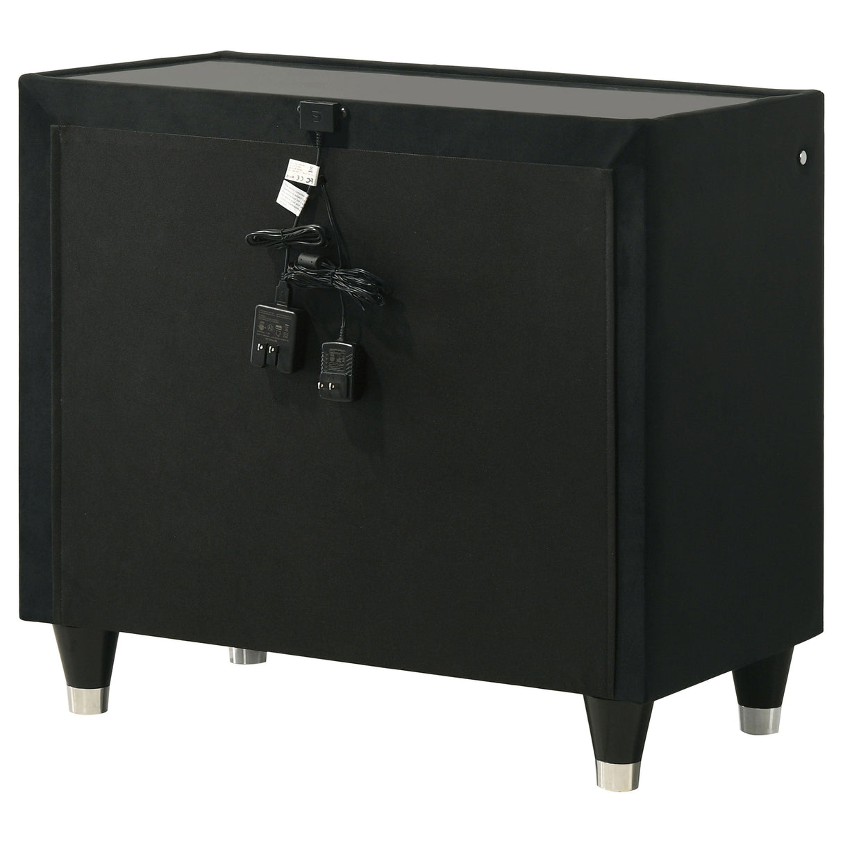 Lorient Black 2-drawer LED Nightstand with USB by Coaster at Eve Furniture