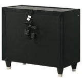 Lorient Black 2-drawer LED Nightstand with USB by Coaster at Eve Furniture