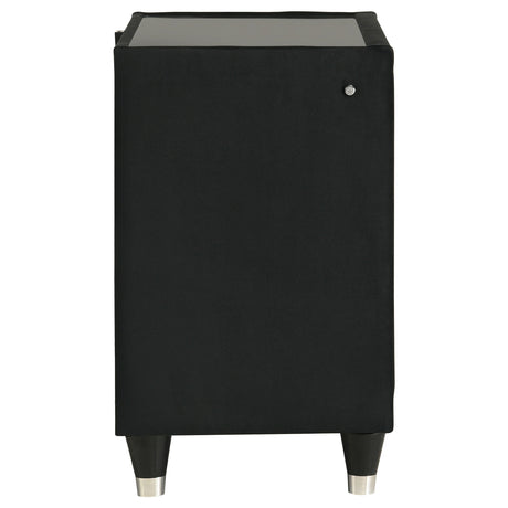 Lorient Black 2-drawer LED Nightstand with USB by Coaster at Eve Furniture
