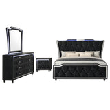 Lorient Black 4-Piece Eastern King Bedroom Set by Coaster at Eve Furniture