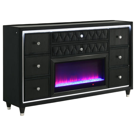Lorient Black 4-Piece Eastern King Bedroom Set by Coaster at Eve Furniture
