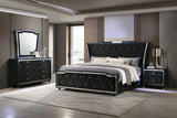 Lorient Black 4-Piece Eastern King Bedroom Set by Coaster at Eve Furniture