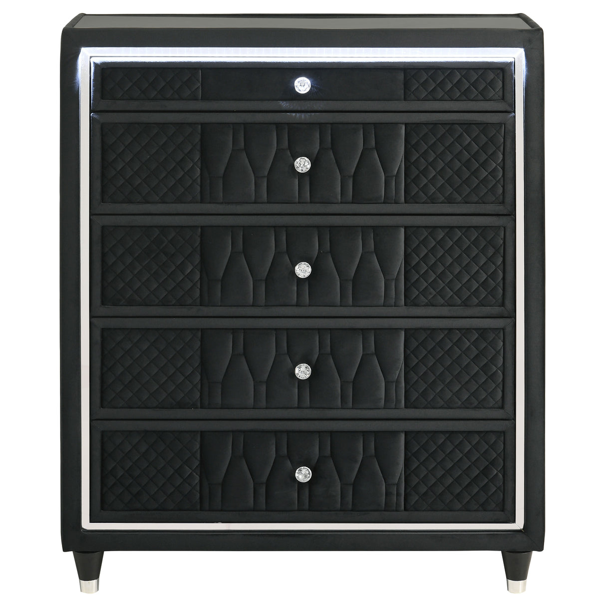Lorient Black 5-drawer LED Chest of Drawers by Coaster at Eve Furniture