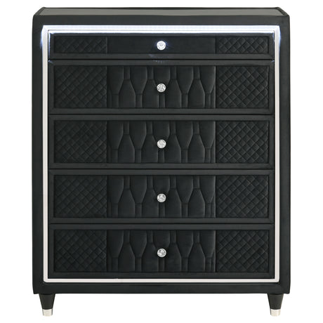 Lorient Black 5-drawer LED Chest of Drawers by Coaster at Eve Furniture