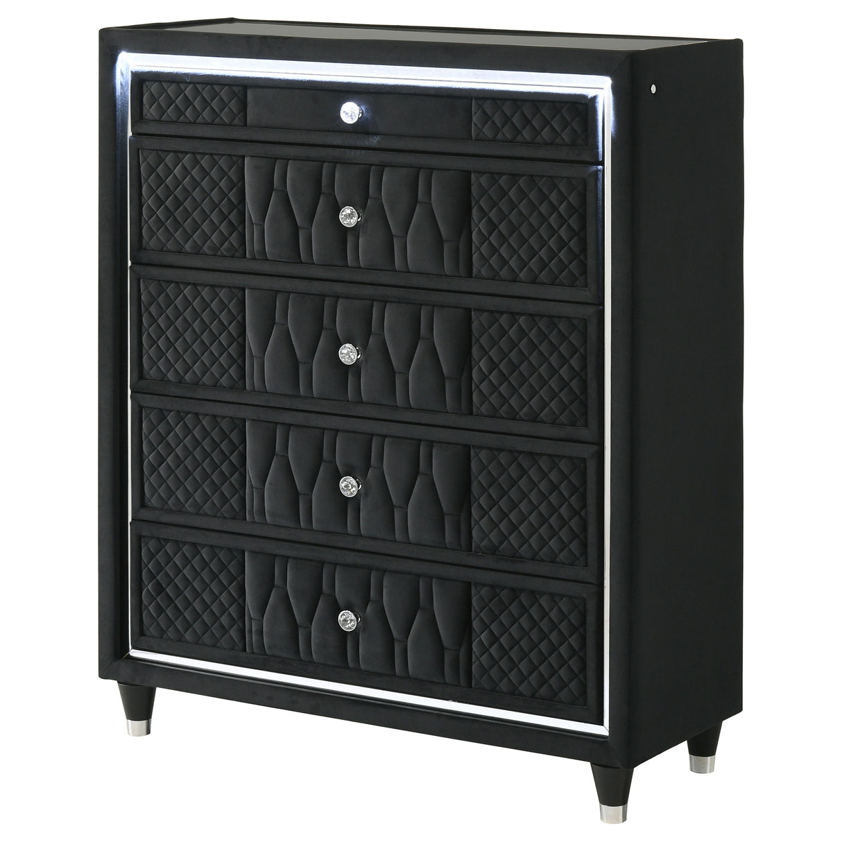 Lorient Black 5-drawer LED Chest of Drawers by Coaster at Eve Furniture