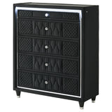 Lorient Black 5-drawer LED Chest of Drawers by Coaster at Eve Furniture
